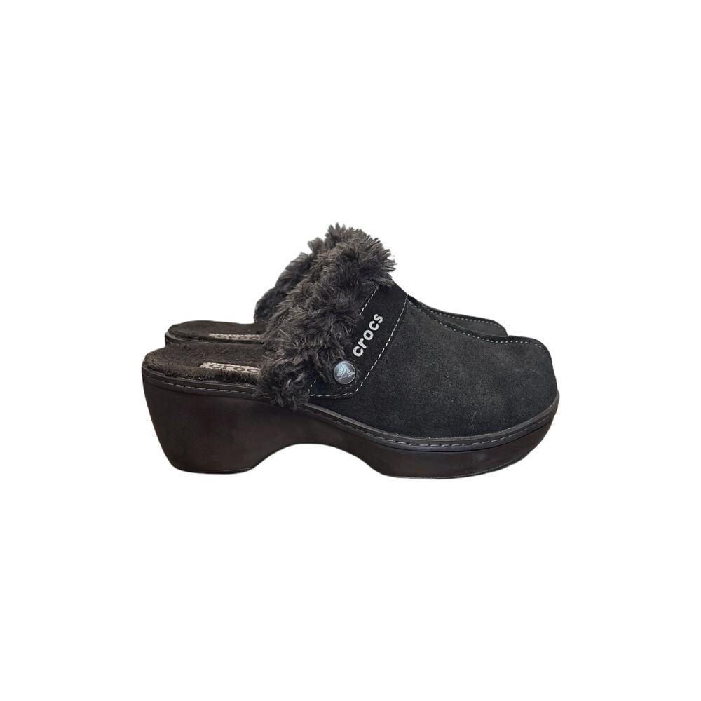 Crocs Cobbler Leather Clog Whimsigoth Cozy Minimalist Fairy Indie Black Size 7